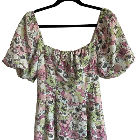 NWT BCBGeneration Color Garden Puff Sleeve Cottagecore Mini Dress, Size 2 - Picture 5 of 11